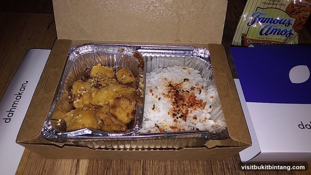 Food Delivery Box with Chicken and Rice