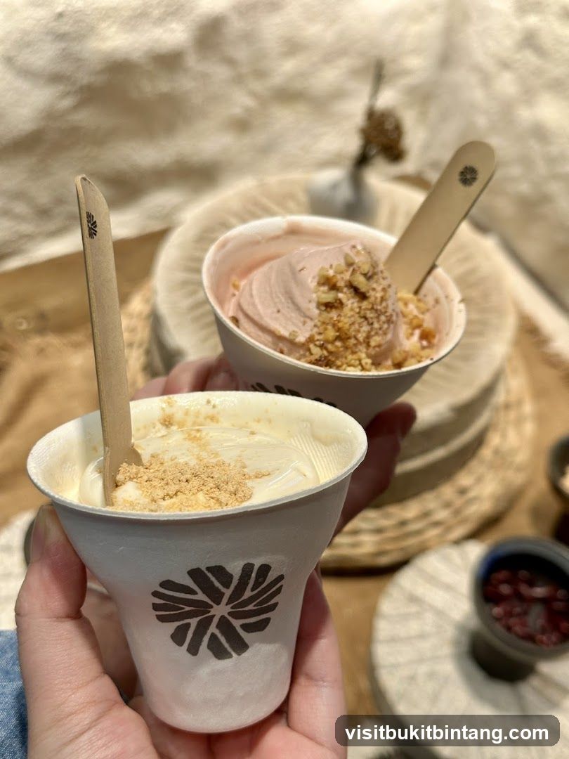 Two cups of ice cream