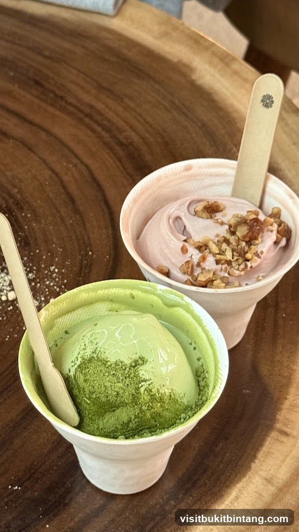 Two cups of soft serve ice cream