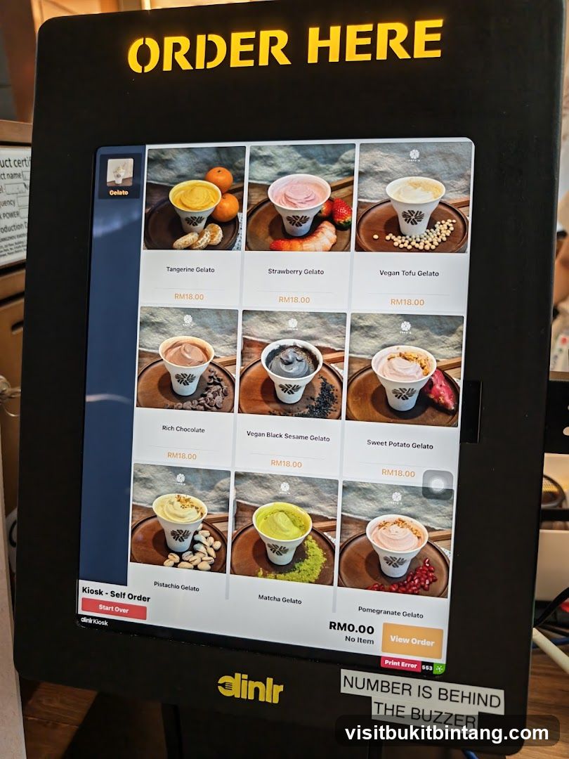 Gelato Menu
