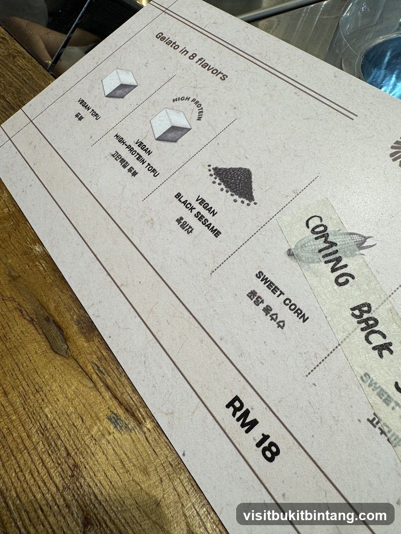 Gelato Menu