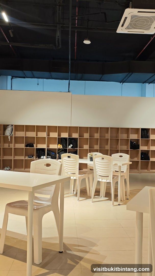 Empty Dining Area with Lockers