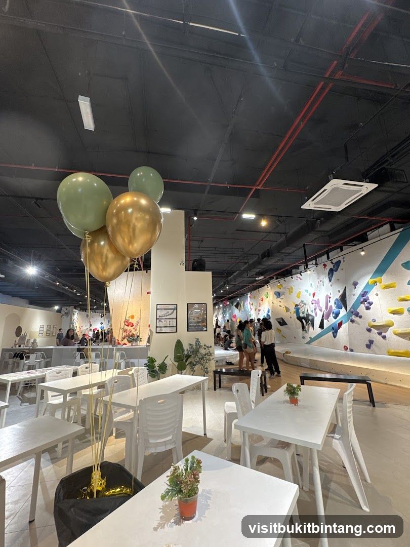 Indoor Climbing Gym with Seating Area