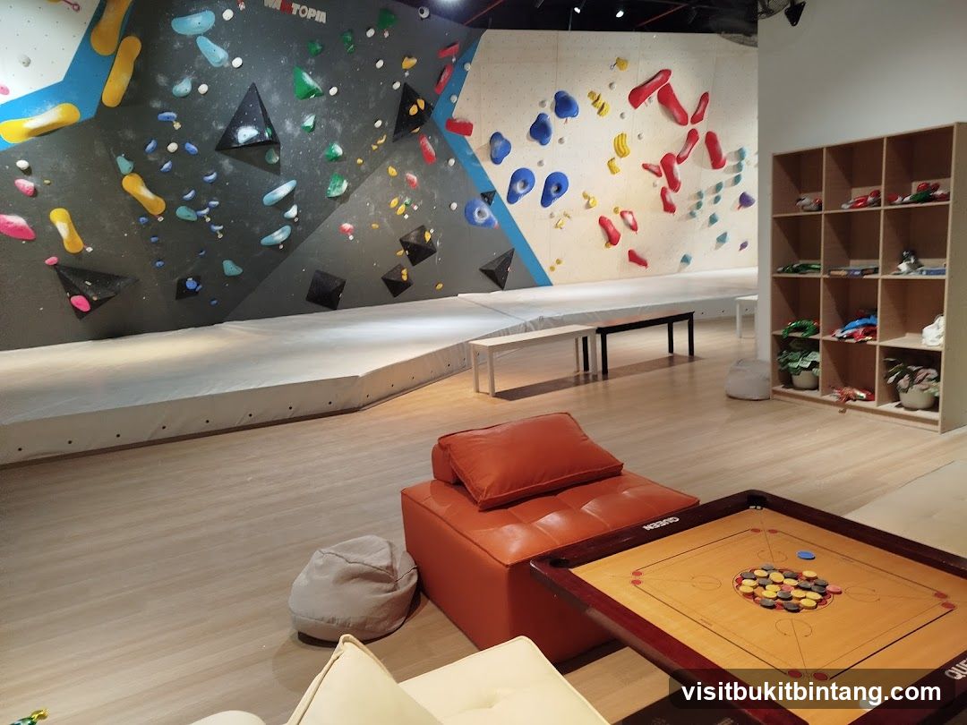 Indoor Climbing Gym with Seating Area