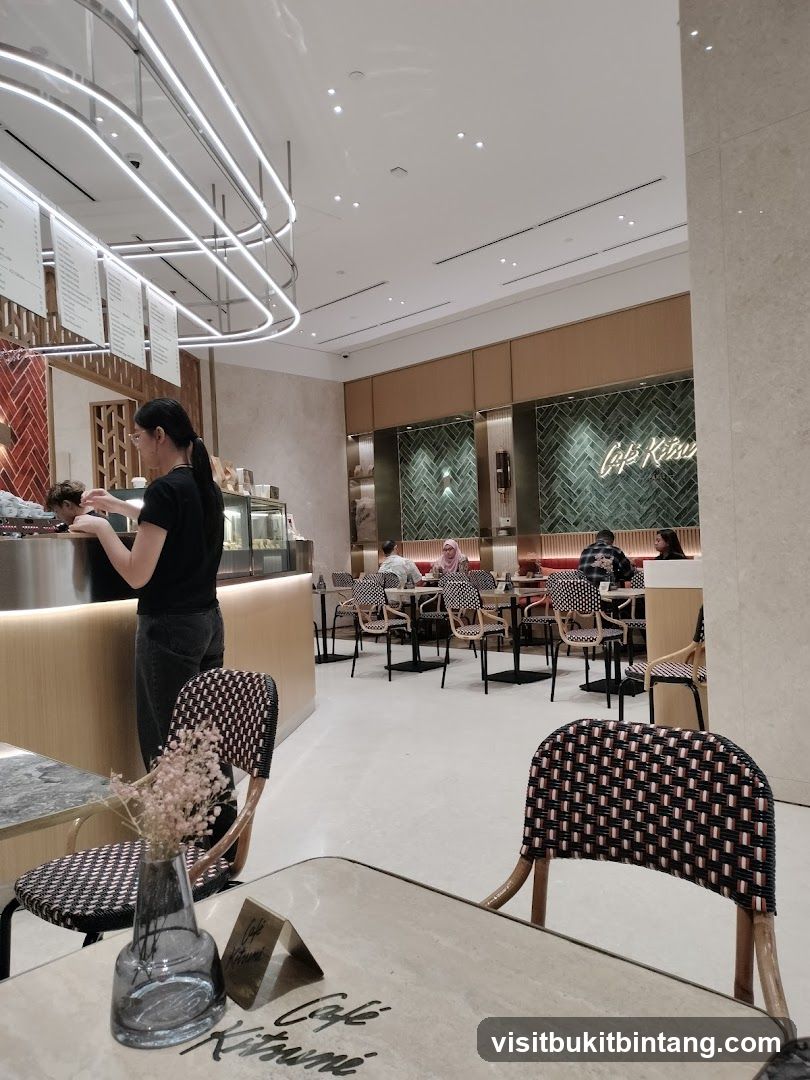 Cafe Interior with Patrons and Staff