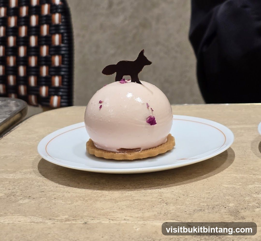 Pink Mousse Dessert with Fox Decoration