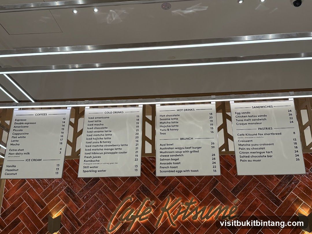 Cafe Kitsune Menu