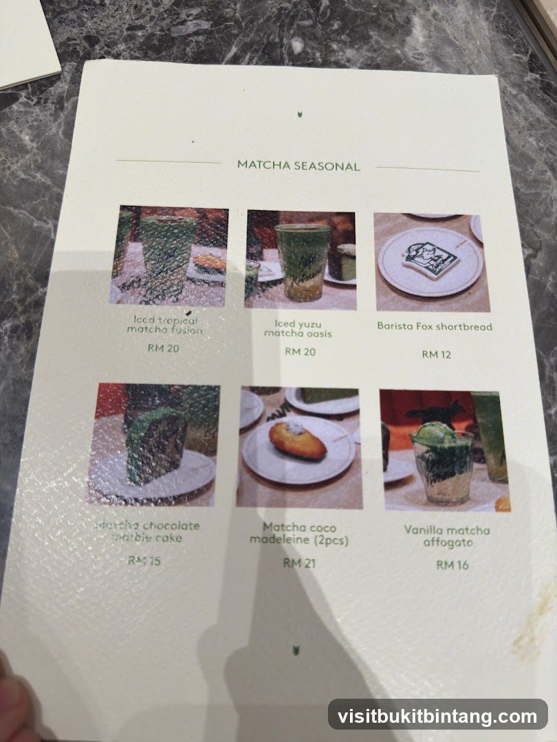 Matcha Seasonal Menu