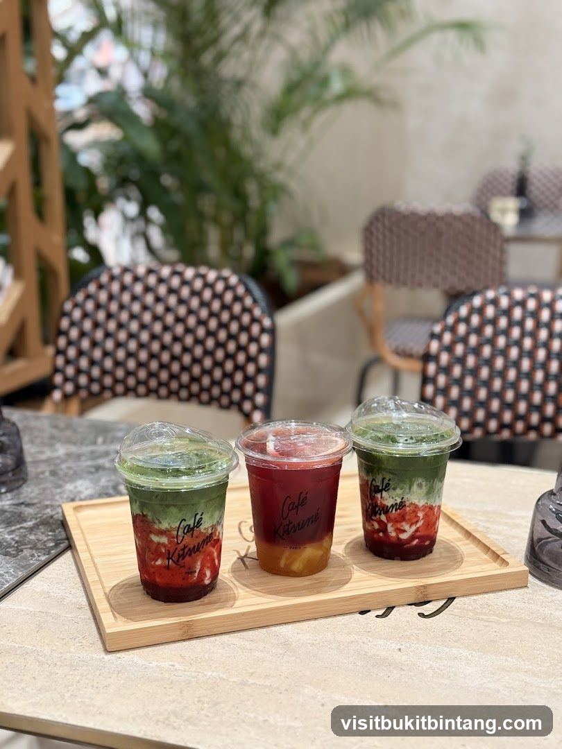 Three Iced Drinks on a Tray