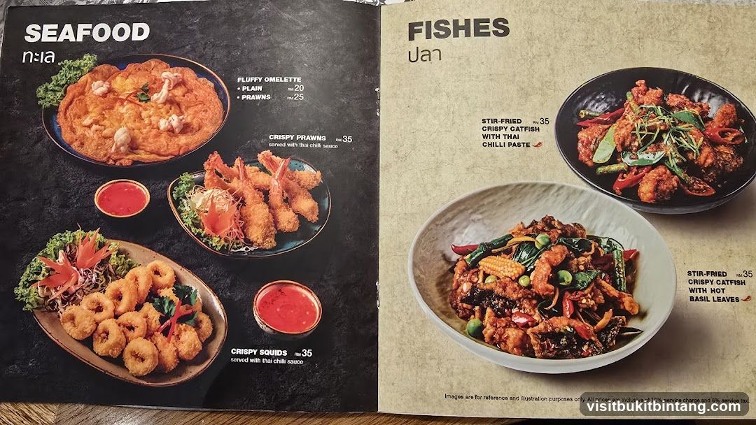 Seafood and Fishes Menu