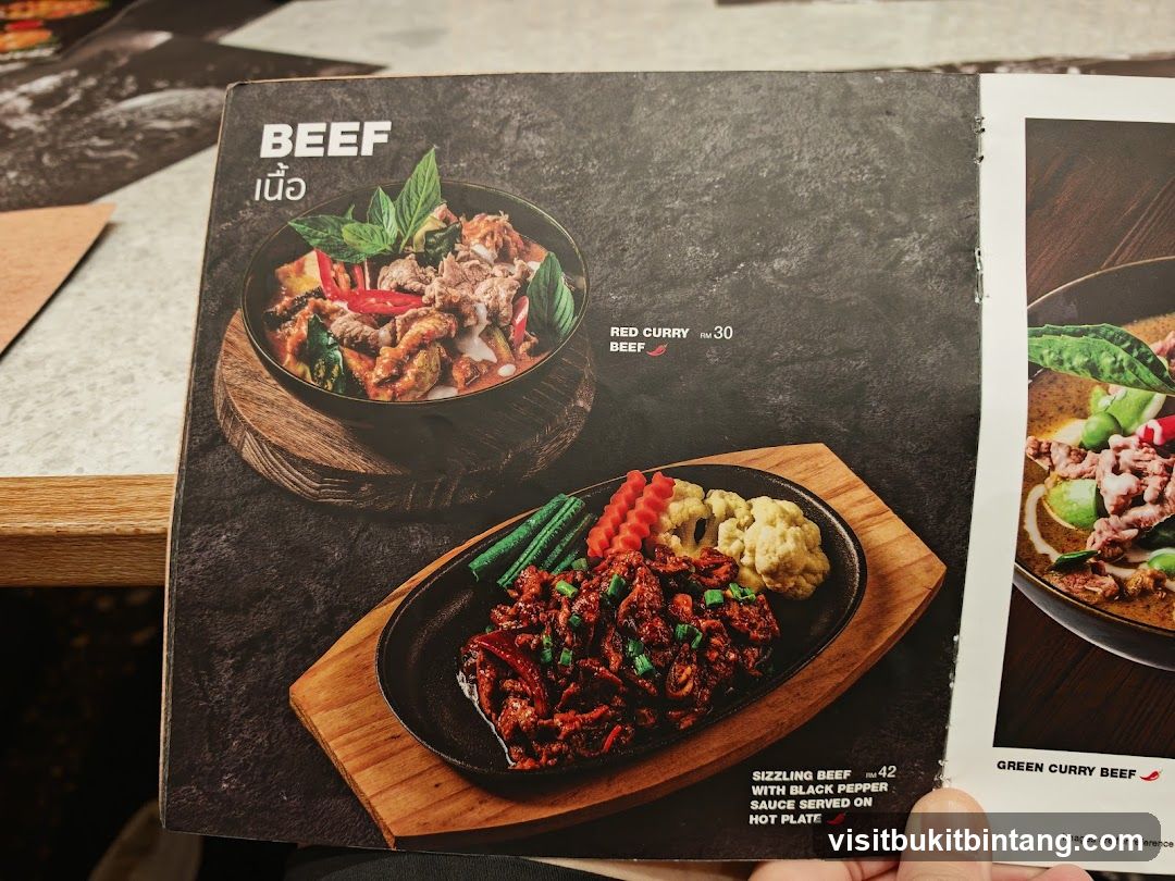 Beef Menu