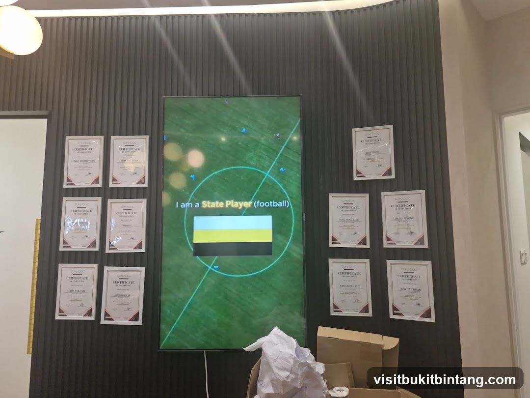 Certificates and Football Game Display