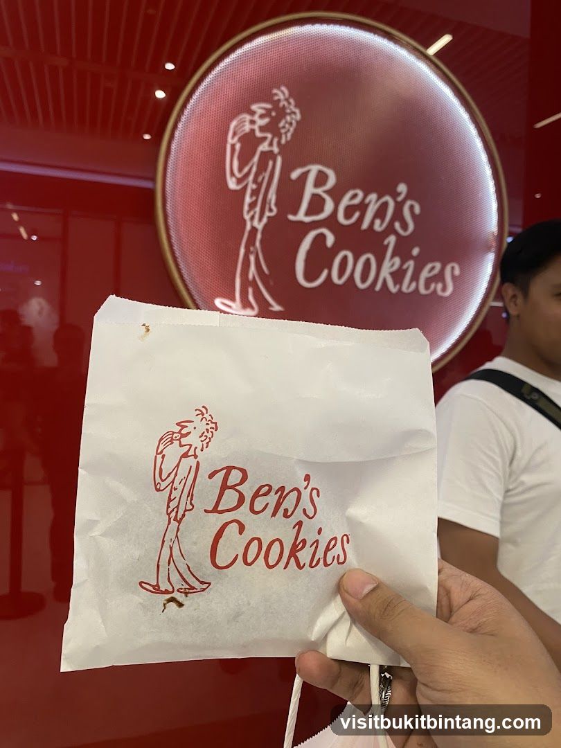 Ben's Cookies Bag and Sign