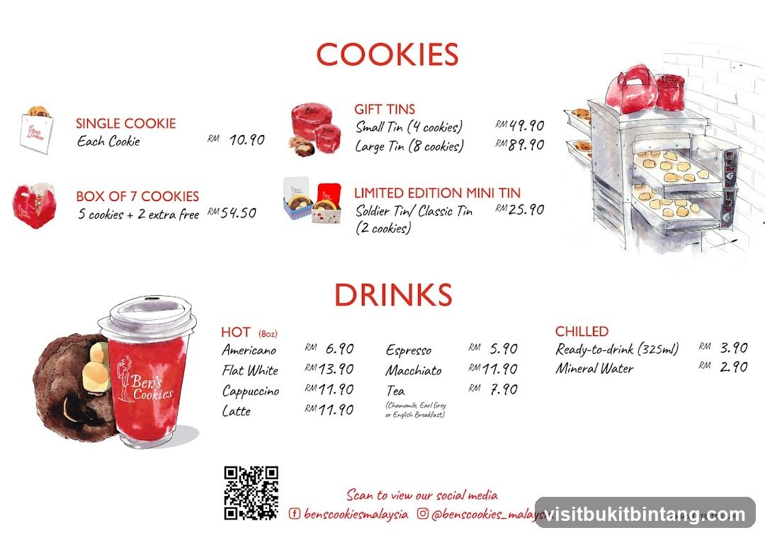 Cookies and Drinks Menu