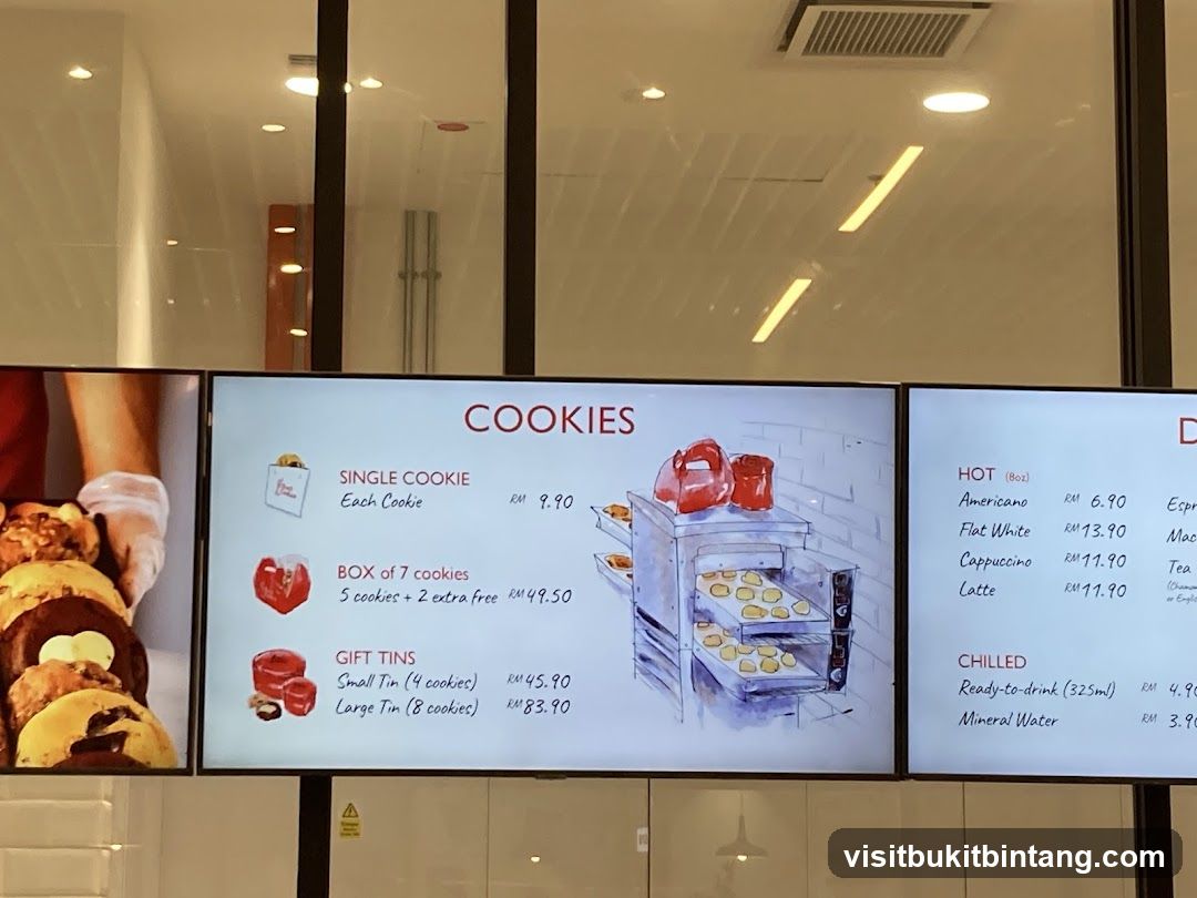 Cookies and Drinks Menu
