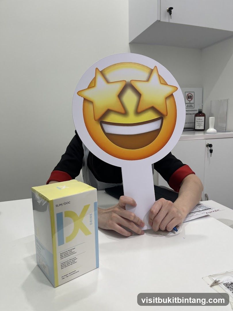 Person holding an emoji sign