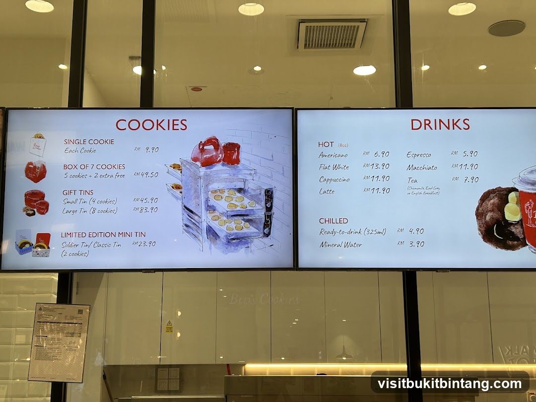 Cookies and Drinks Menu