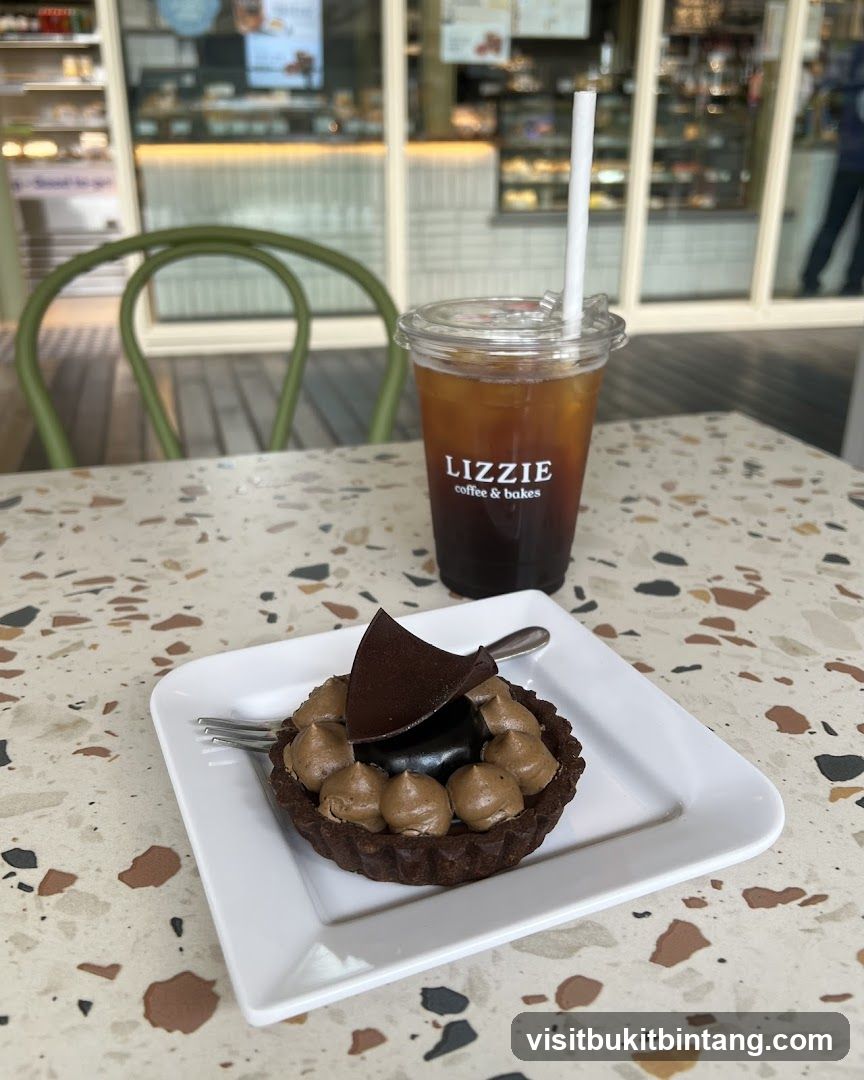 Chocolate Tart and Iced Coffee