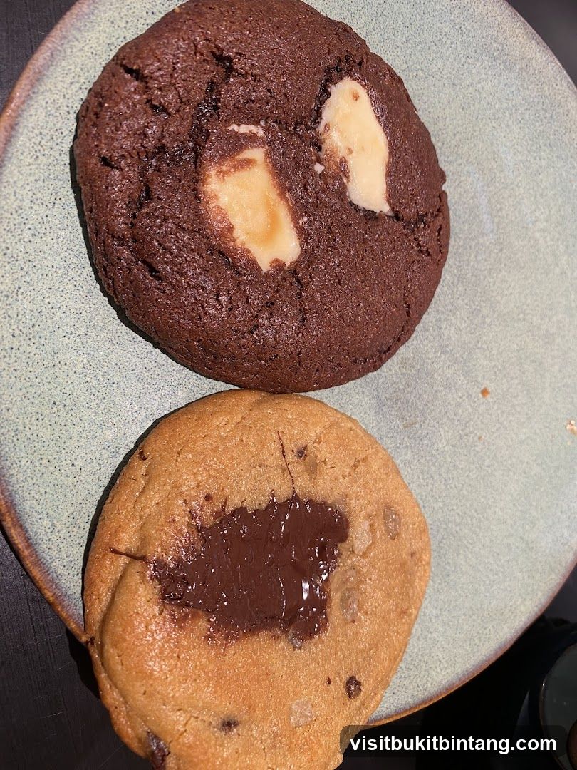 Two cookies on a plate