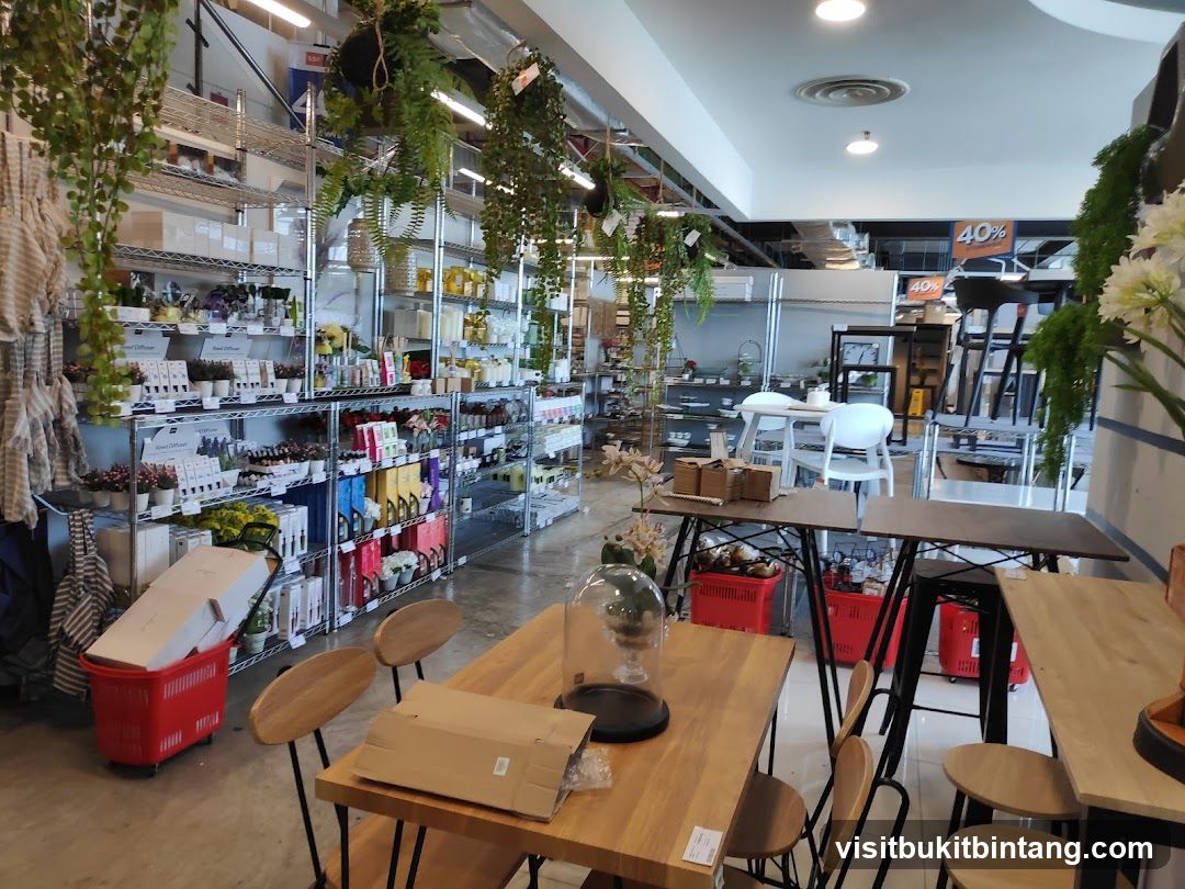 Store Interior with Shelving and Tables