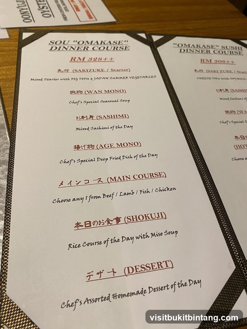 Omakase Dinner Course