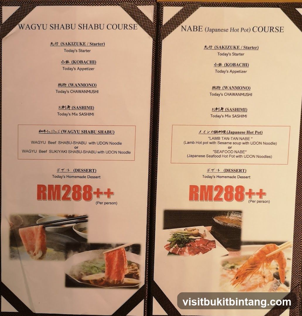 WAGYU SHABU SHABU COURSE & Nabe (Japanese Hot Pot) COURSE