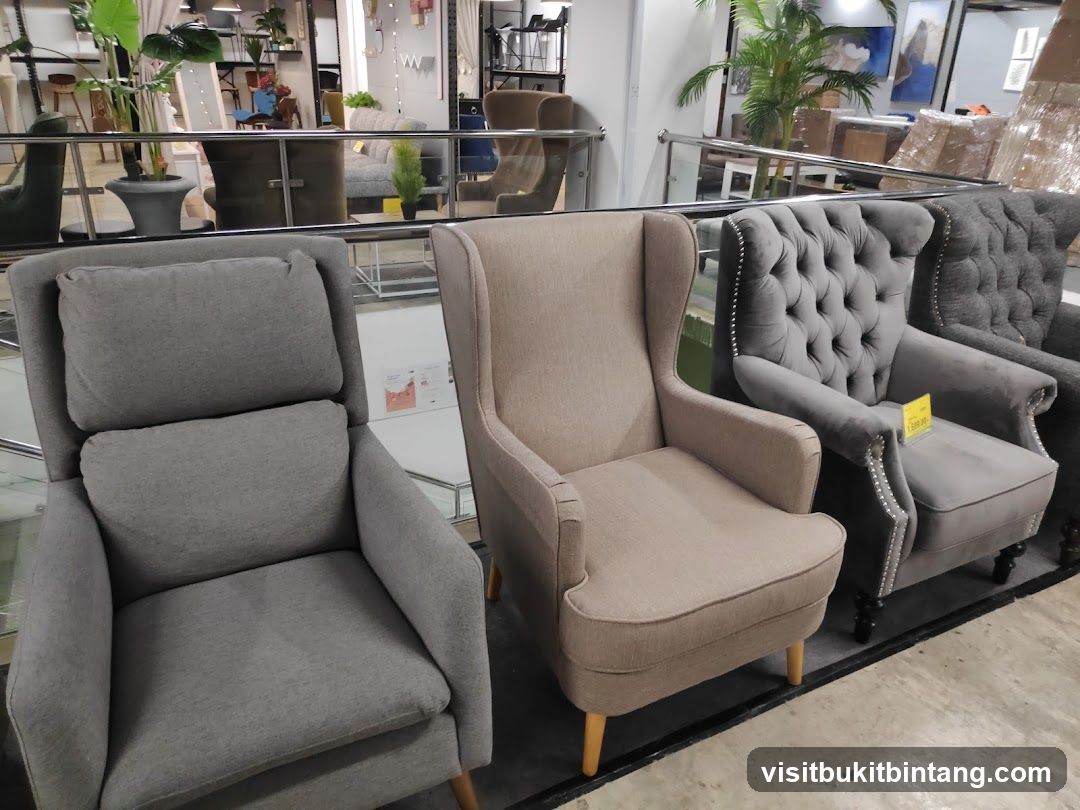 Upholstered Armchairs in a Showroom