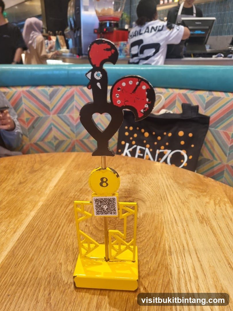 Table Number with Rooster Decoration