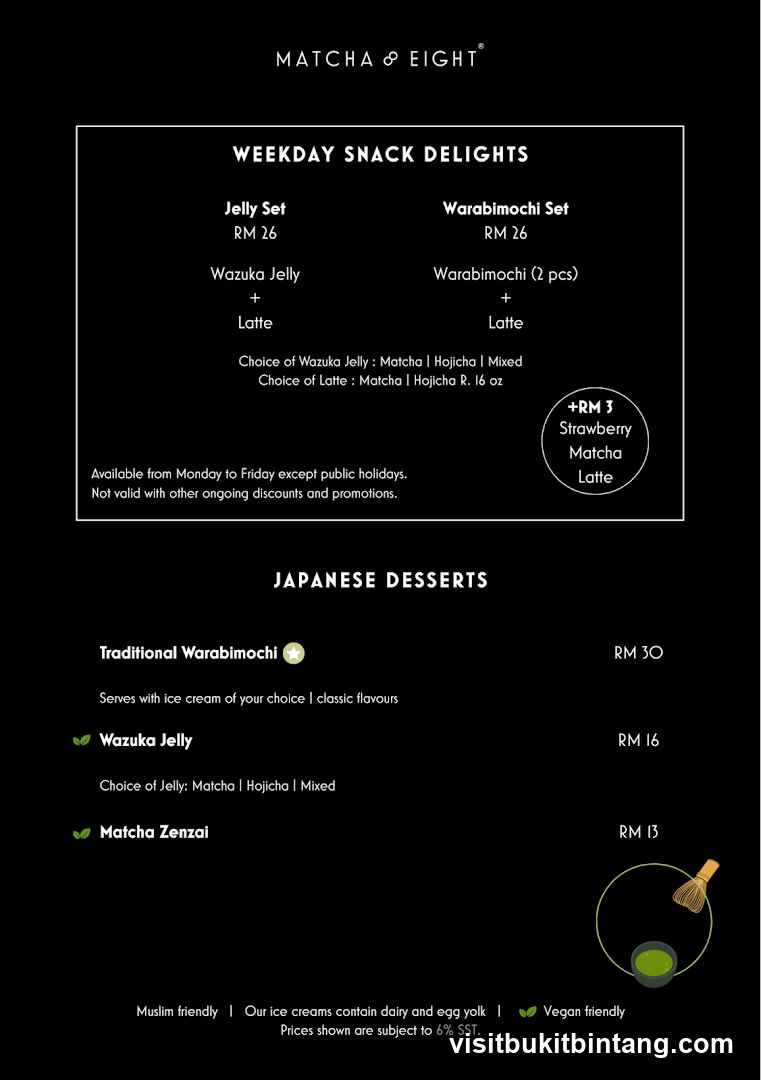 Matcha & Eight Menu