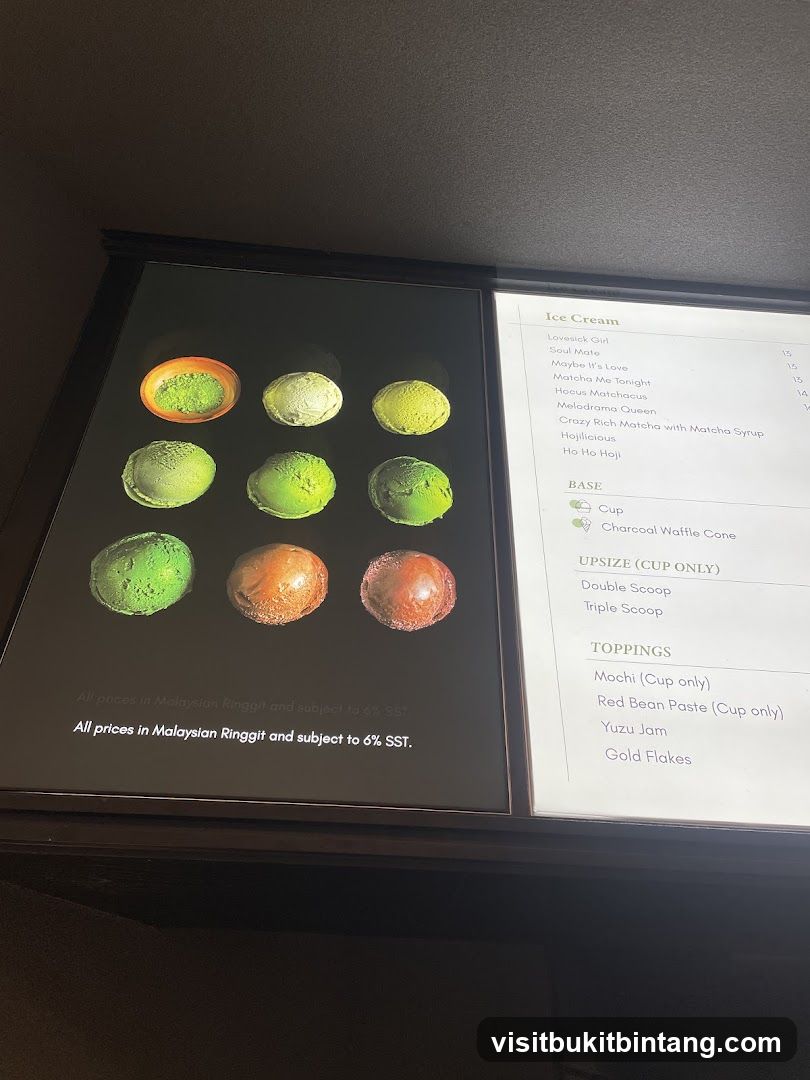 Ice Cream Menu