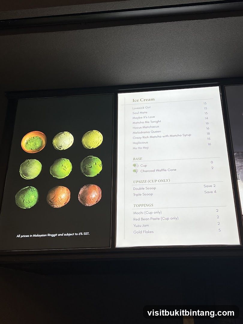 Ice Cream Menu