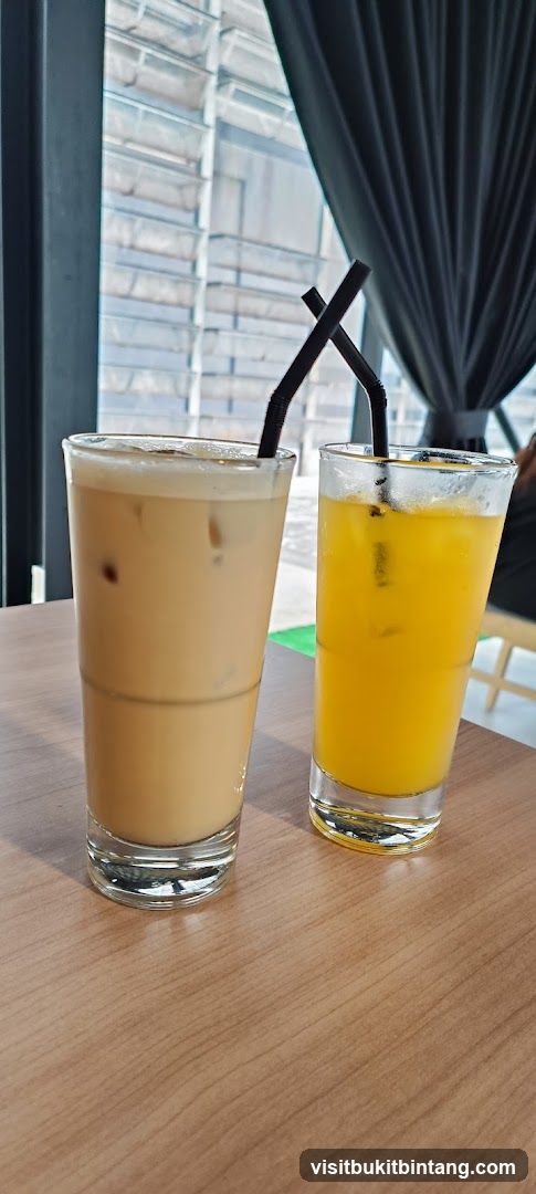 Iced Coffee and Orange Juice