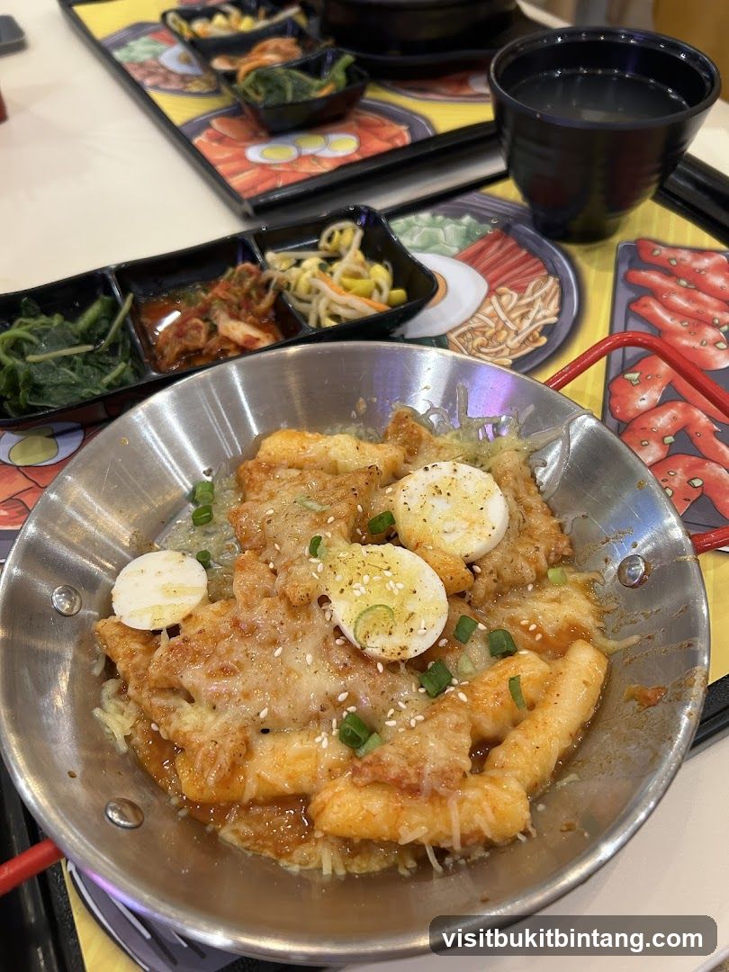 Korean Rice Cakes with Cheese and Hard-Boiled Eggs