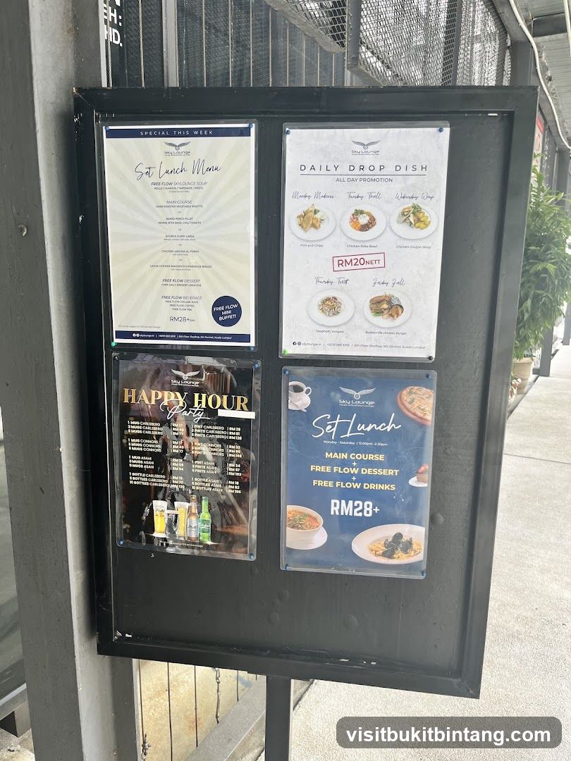 Sky Lounge Menus