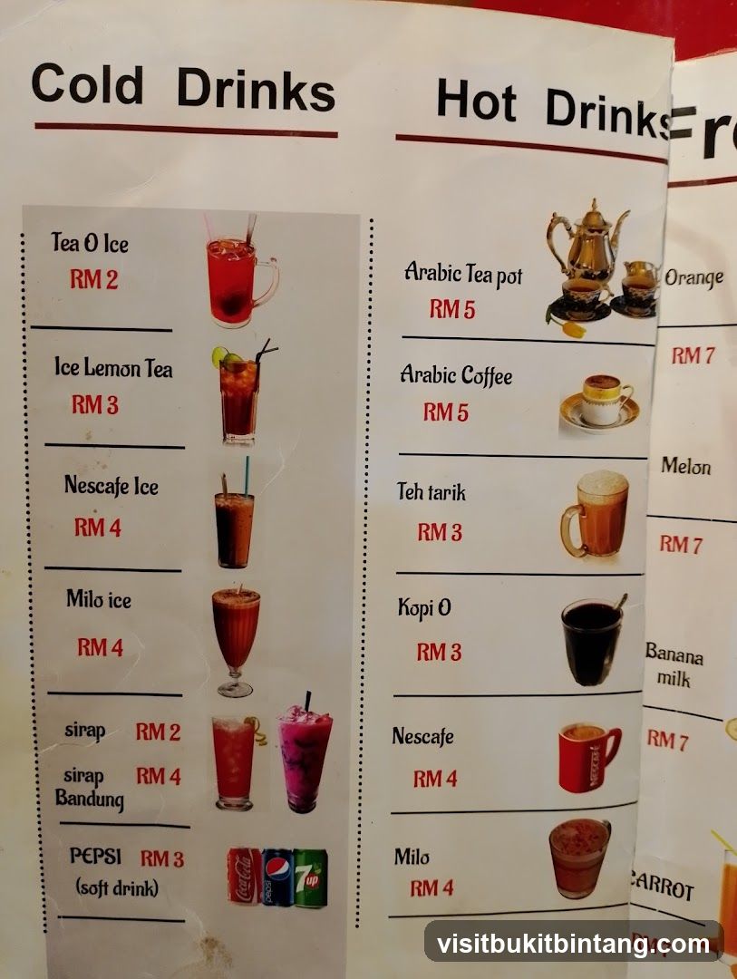 Drinks Menu