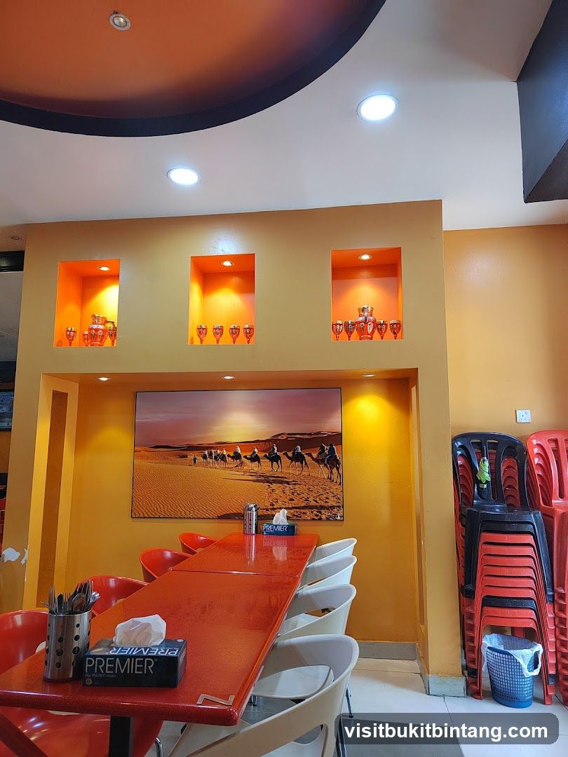 Restaurant Interior with Desert Scene Artwork