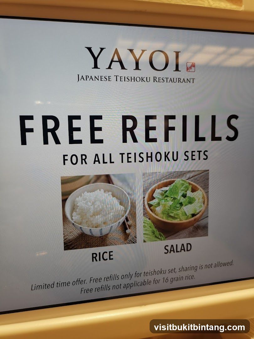 Yayoi Japanese Teishoku Restaurant Free Refills