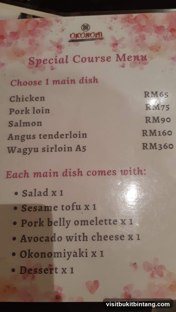Special Course Menu