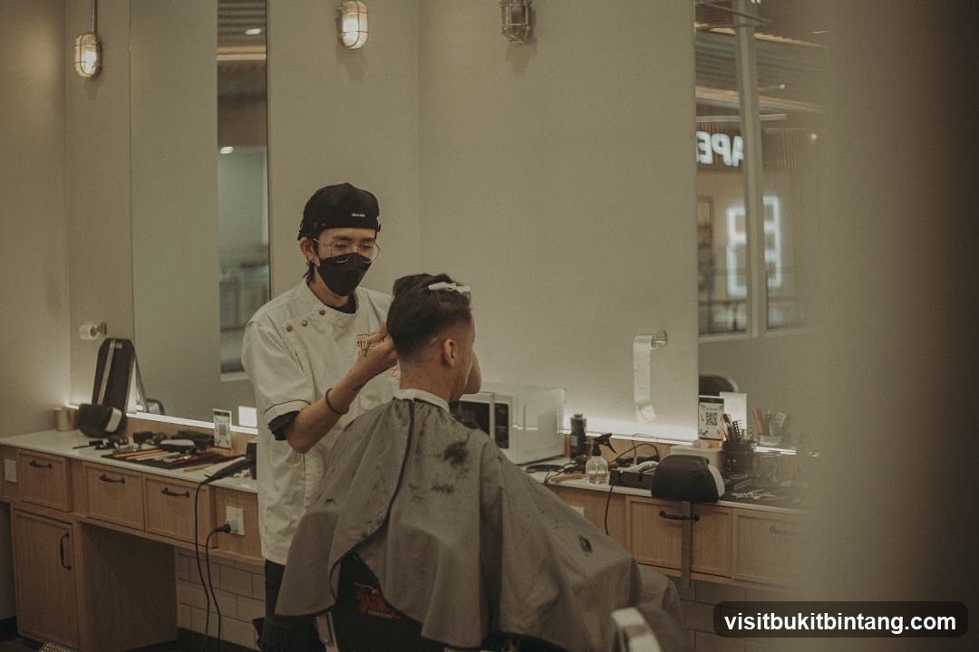Barber giving a haircut