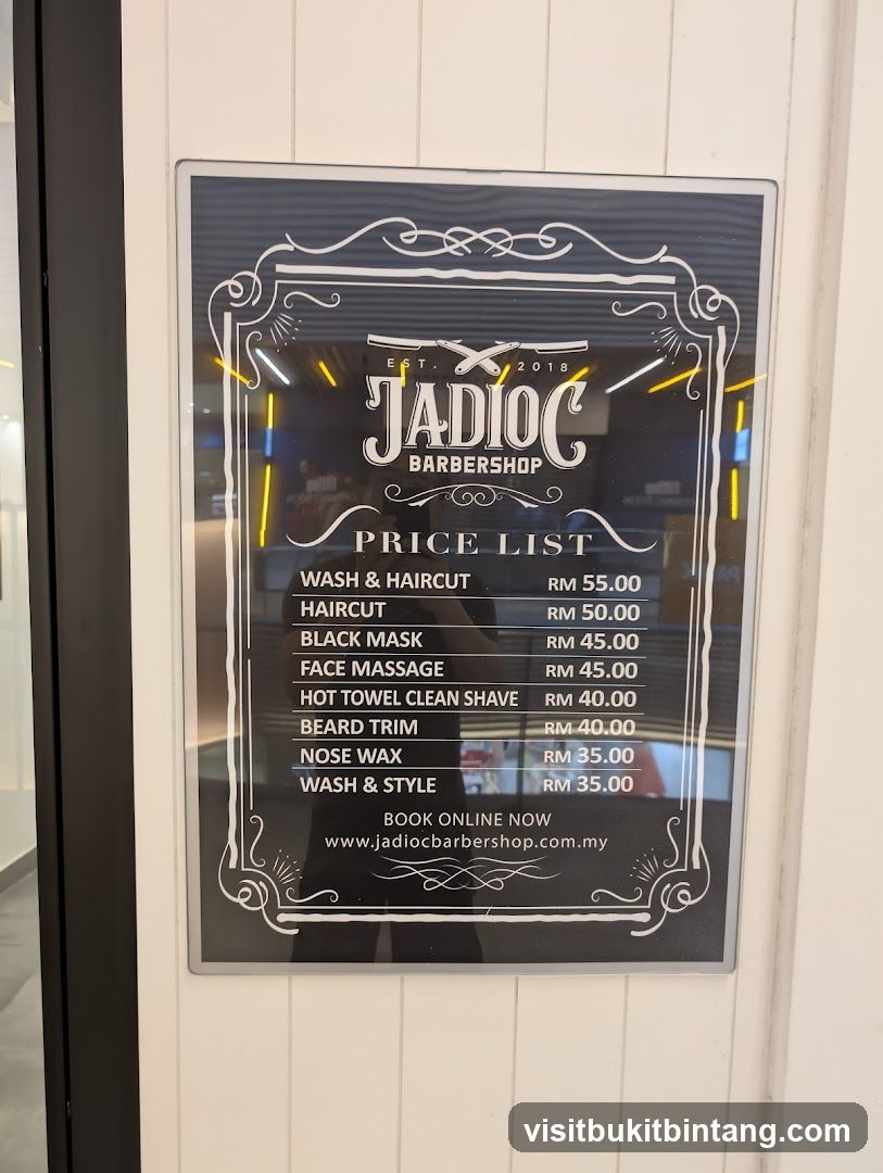 JADIOC BARBERSHOP PRICE LIST