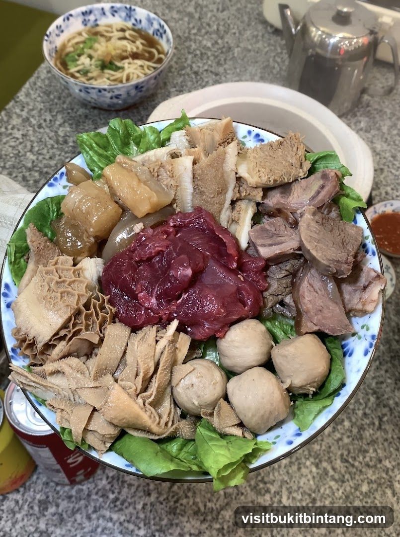Beef and Tripe Platter with Noodles