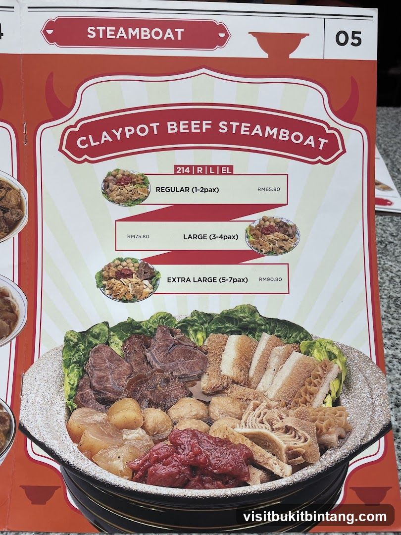 Steamboat Menu