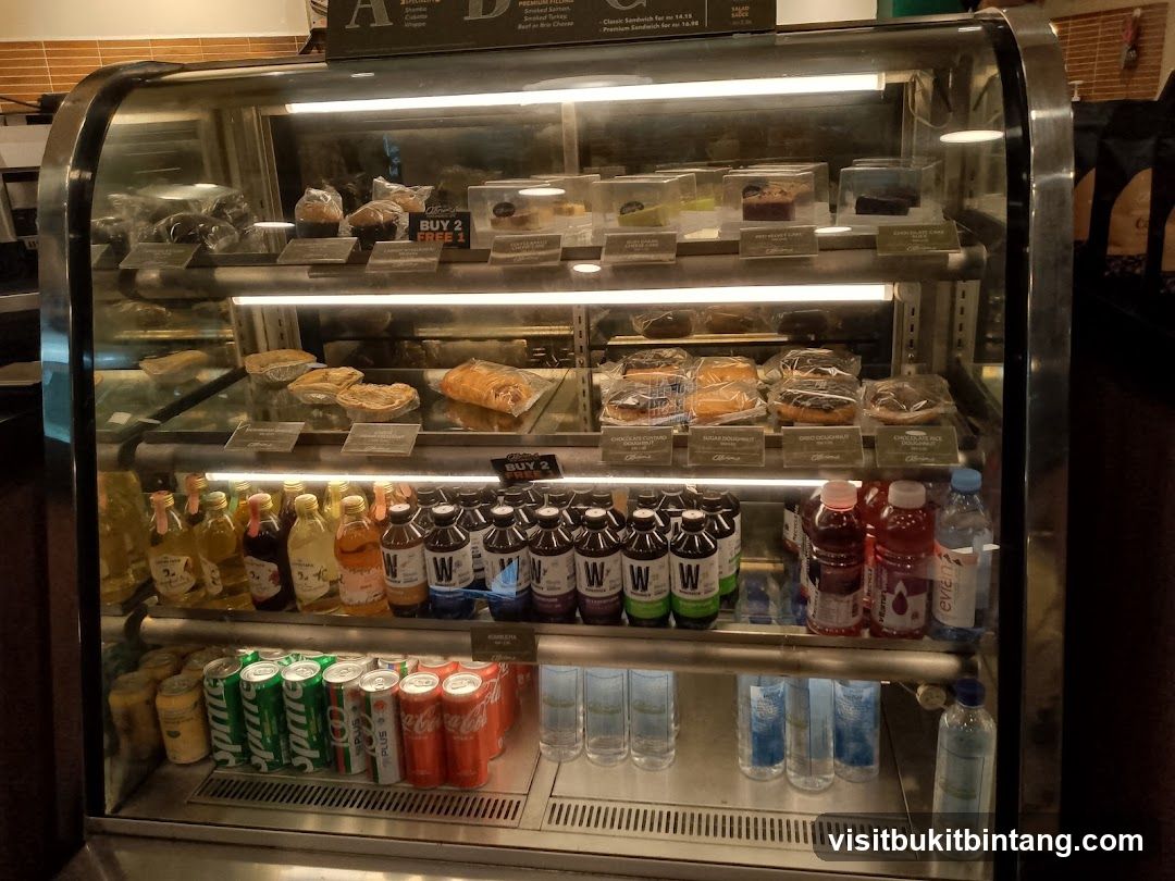 Display Case with Food and Drinks