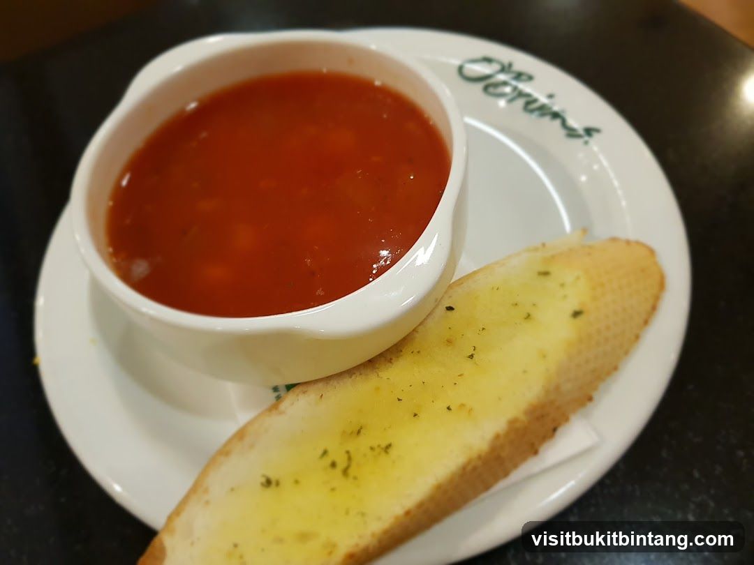 Tomato Soup with Garlic Bread