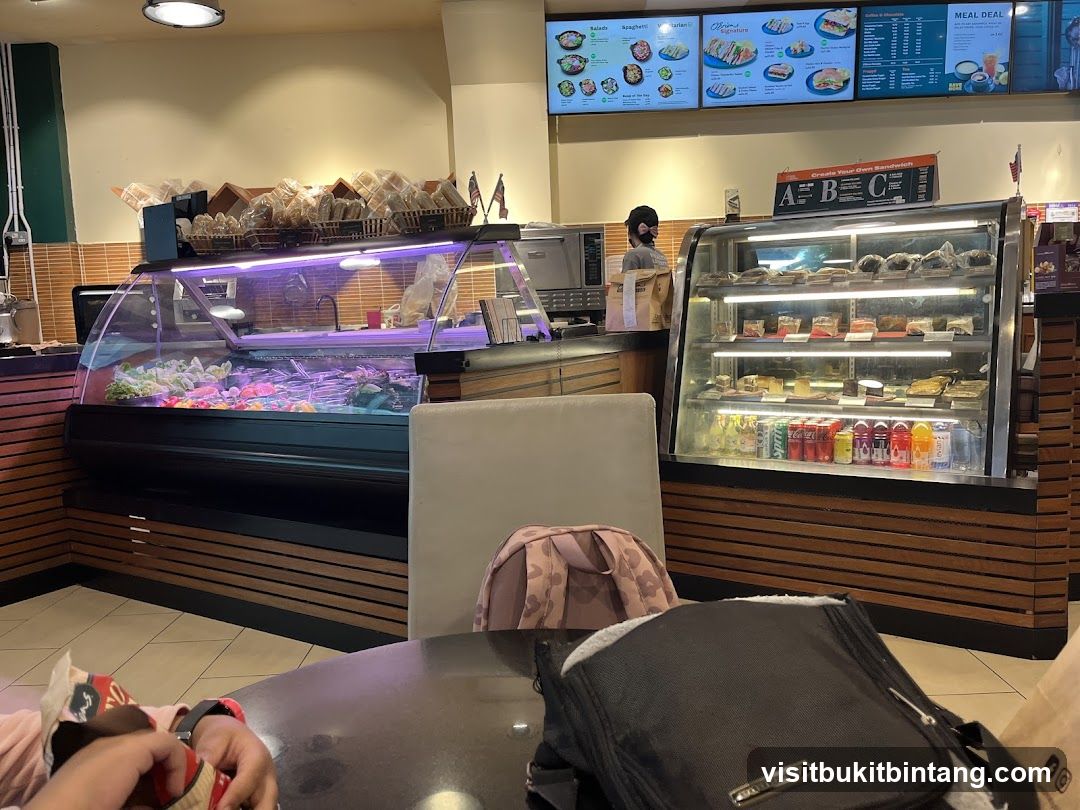 Cafe Interior with Display Cases
