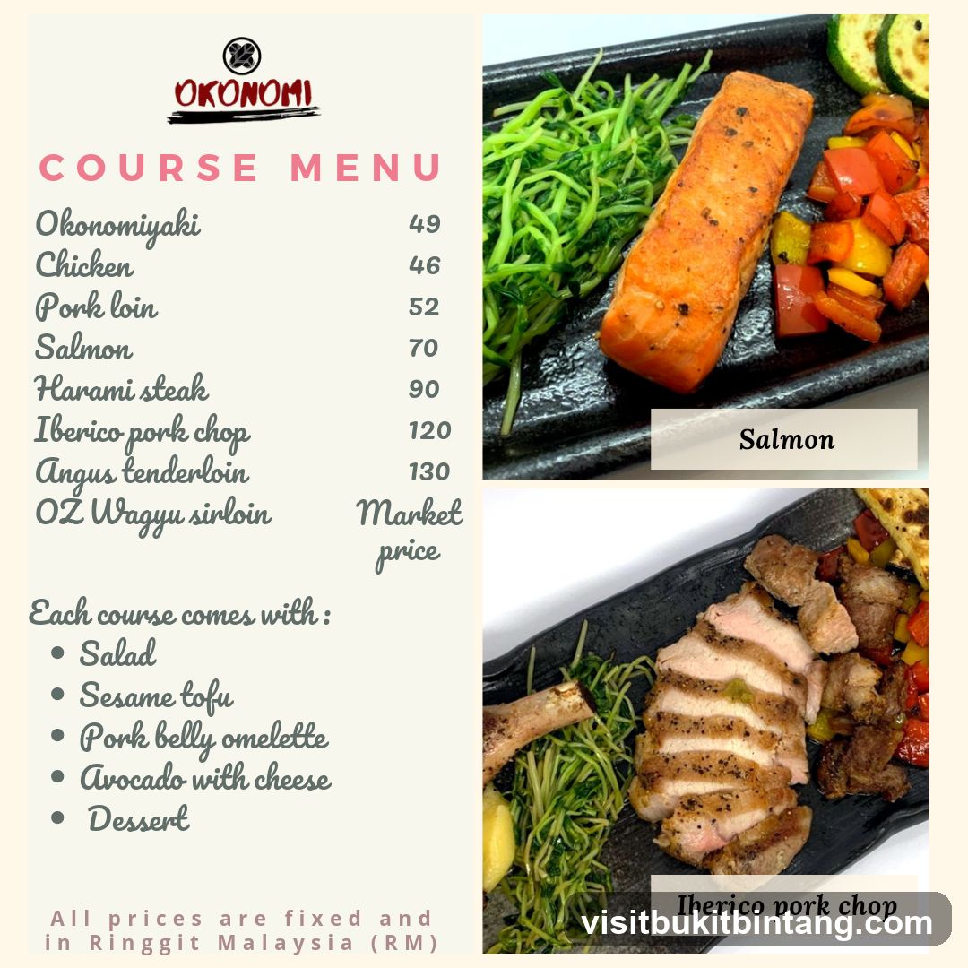 OKONOMI COURSE MENU