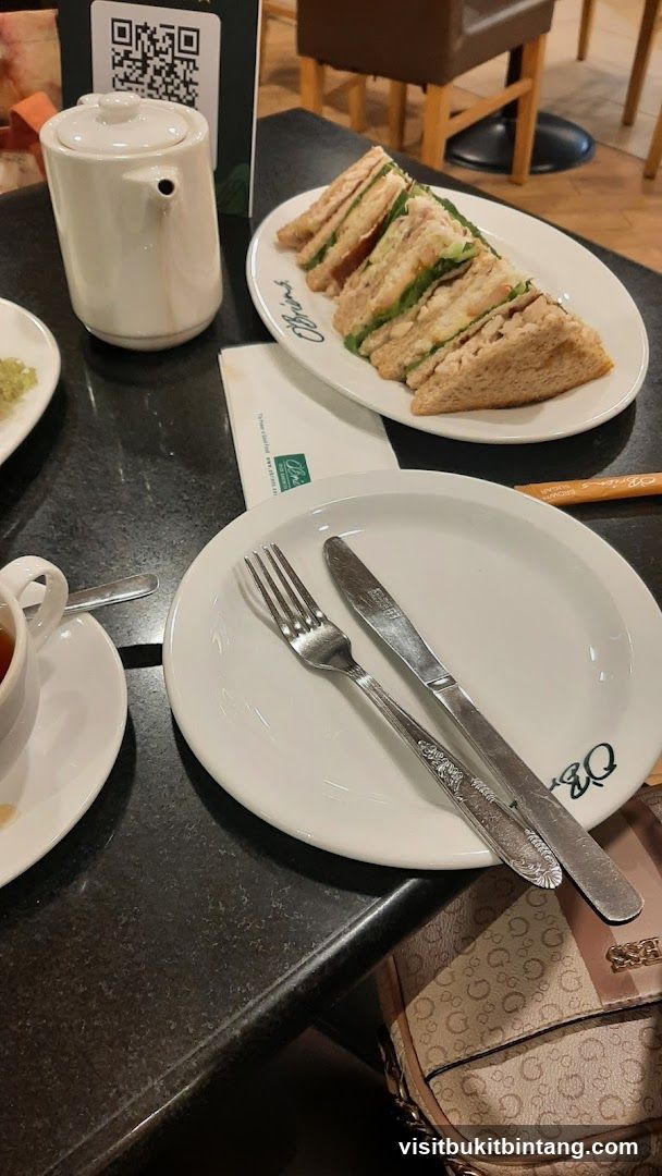 Table Setting with Sandwiches and Tea