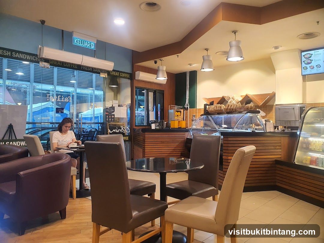 Cafe Interior with Seating and Counter