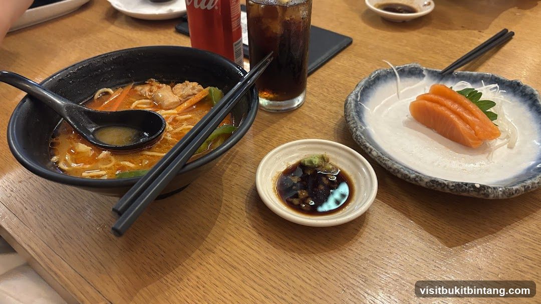 Ramen and Salmon Sashimi