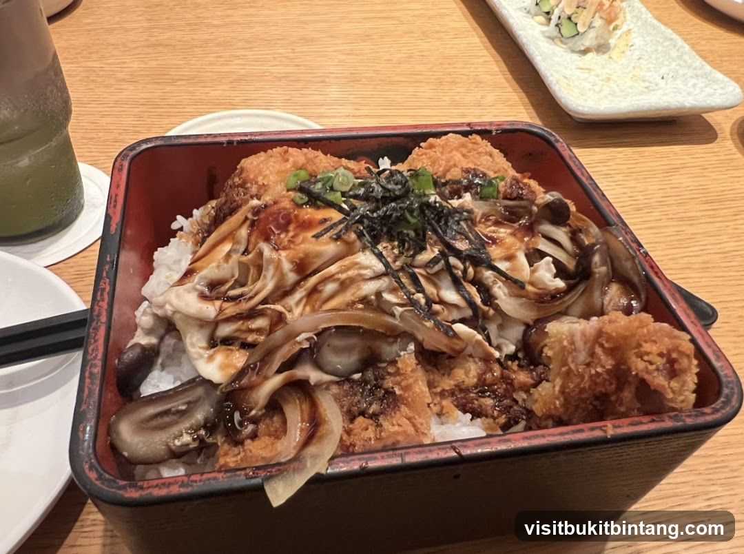 Katsu Donburi with Mushrooms and Onions